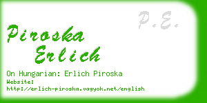 piroska erlich business card